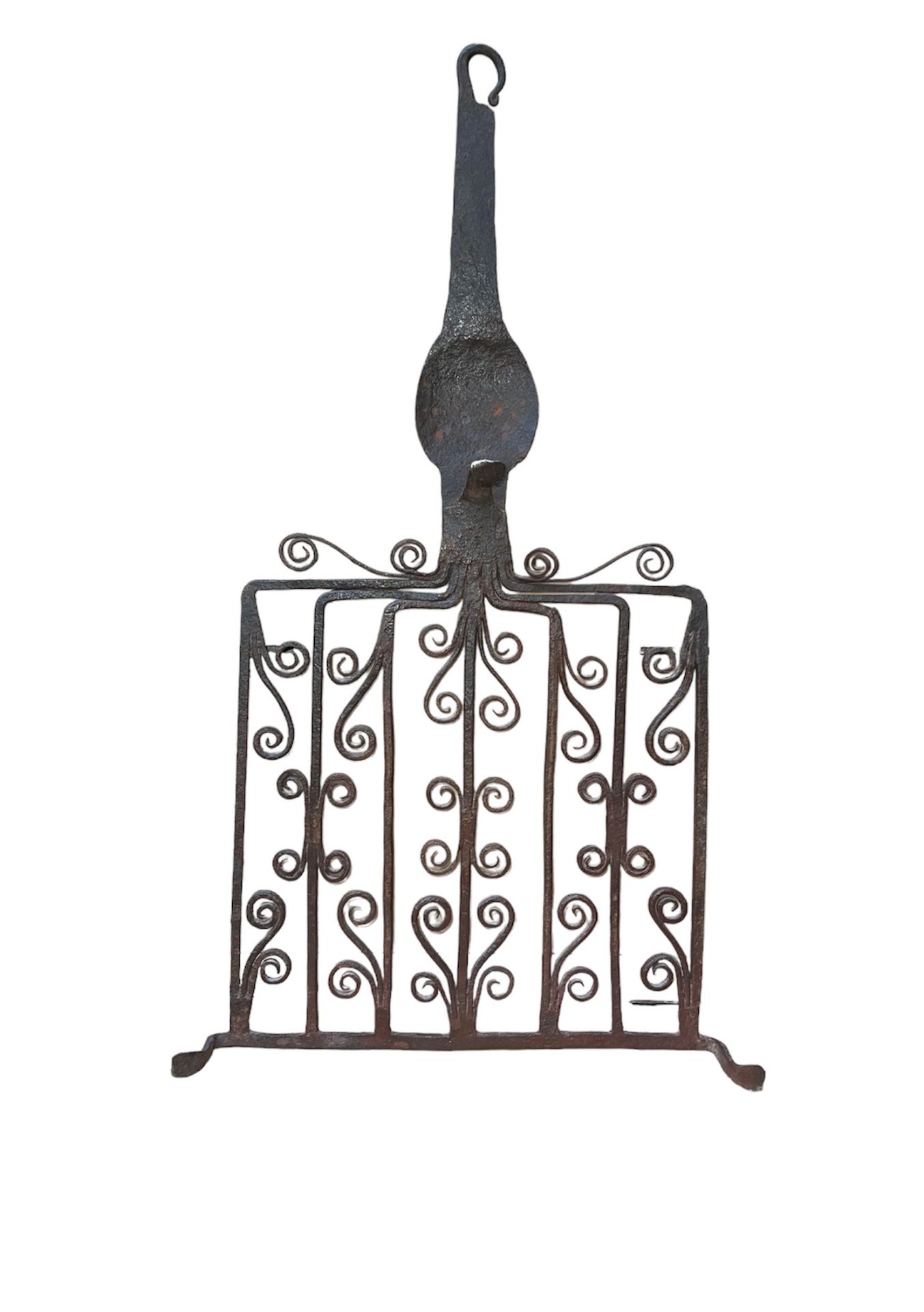 Exceptional wrought iron meat grillA feat of forging: twelve strands of the frame assembled to the - Bild 2 aus 2