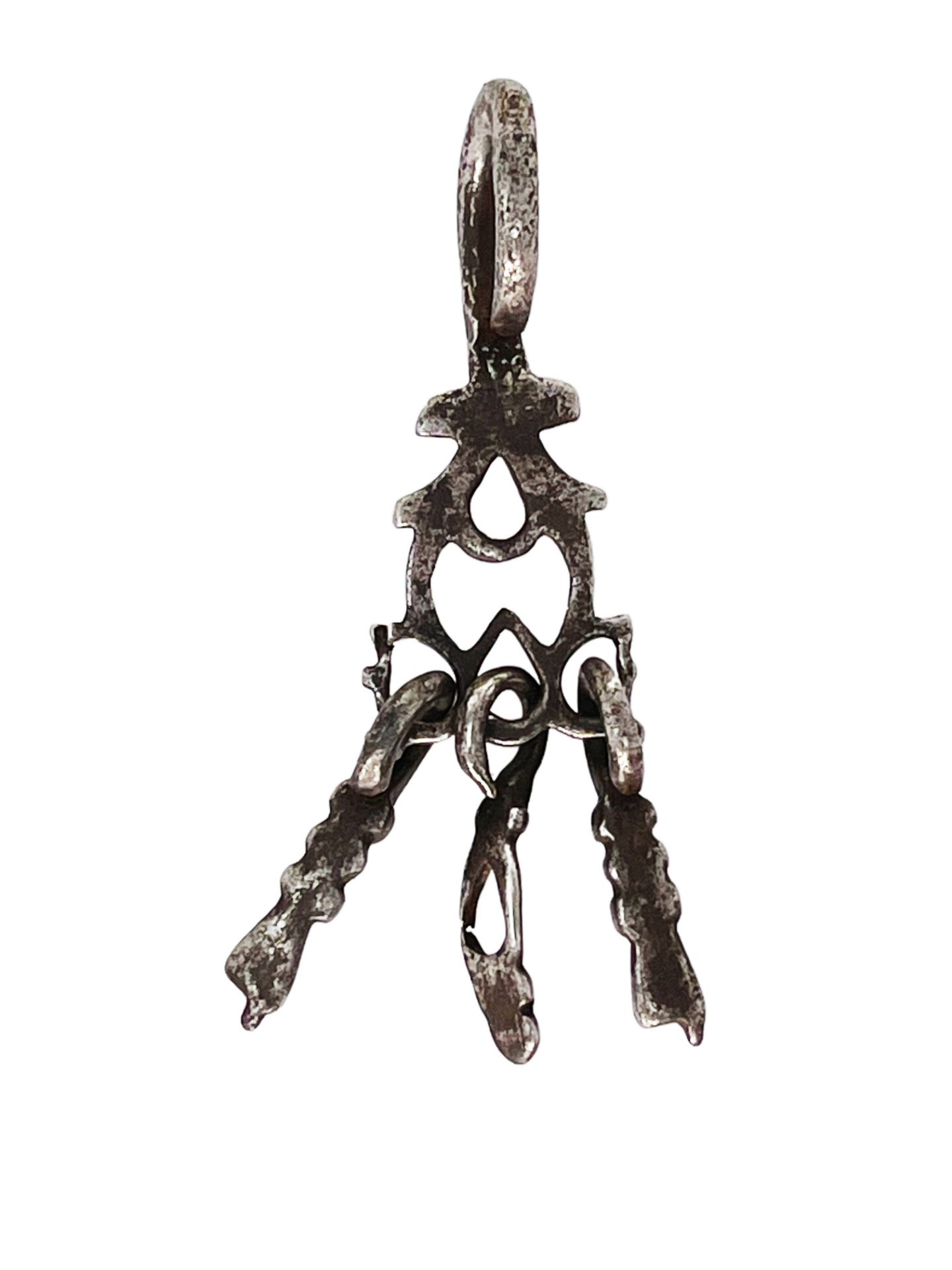 Hermaphroditic amulet, known as a "devil hunter" for the protection of the couple. Wrought iron, - Image 3 of 3