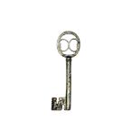Wrought iron key with hollow shaft. Bit with a bolt with a full cross hole. Rake muzzle. 10, 83