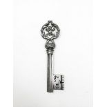 Control key. Stem drilled in third point. Ring with two hearts on goat feet. 16 cm Part of the