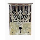 Lock. Front plate engraved with two lions, two angels, two masks and two canopies, palm leaf