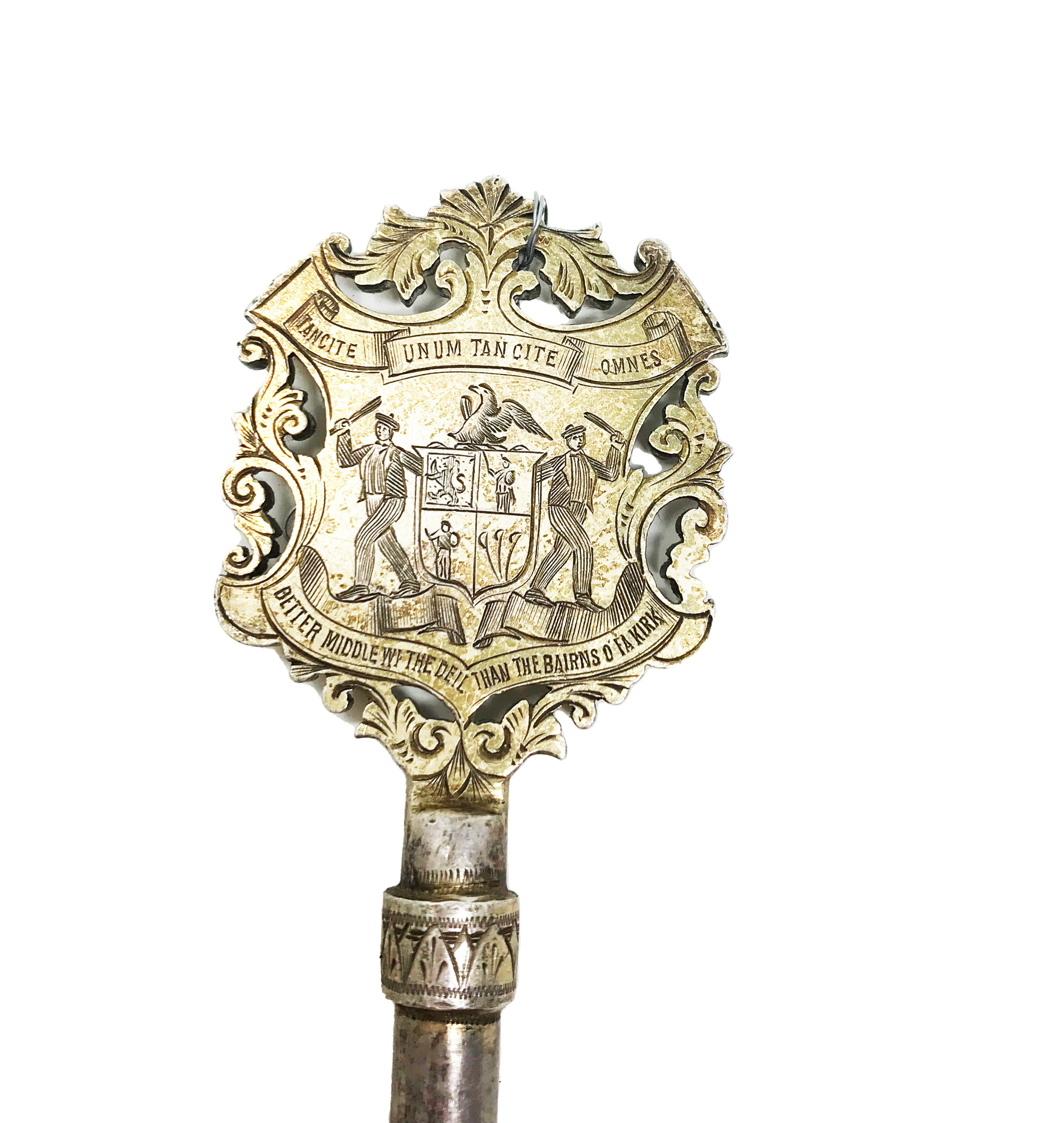 Ceremonial key in silver, partially gilt, the ring engraved with "Presented by the town council of - Bild 3 aus 4