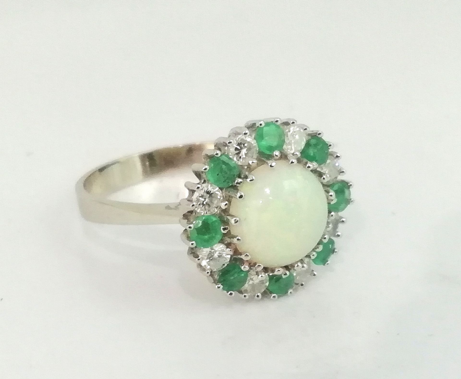 Opal Brillant Smaragd Damenring - Image 2 of 2