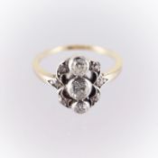 Altschliffdiamant Damenring, Arbeit um 1900