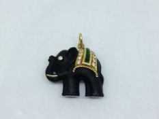 Brillant Smaragd Onyx Anhänger