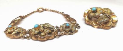 Biedermeier Brosche und Armband