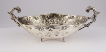 Silberne ovale Schüssel