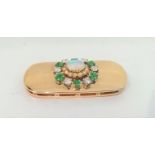 Brillant Opal Smaragd Brosche