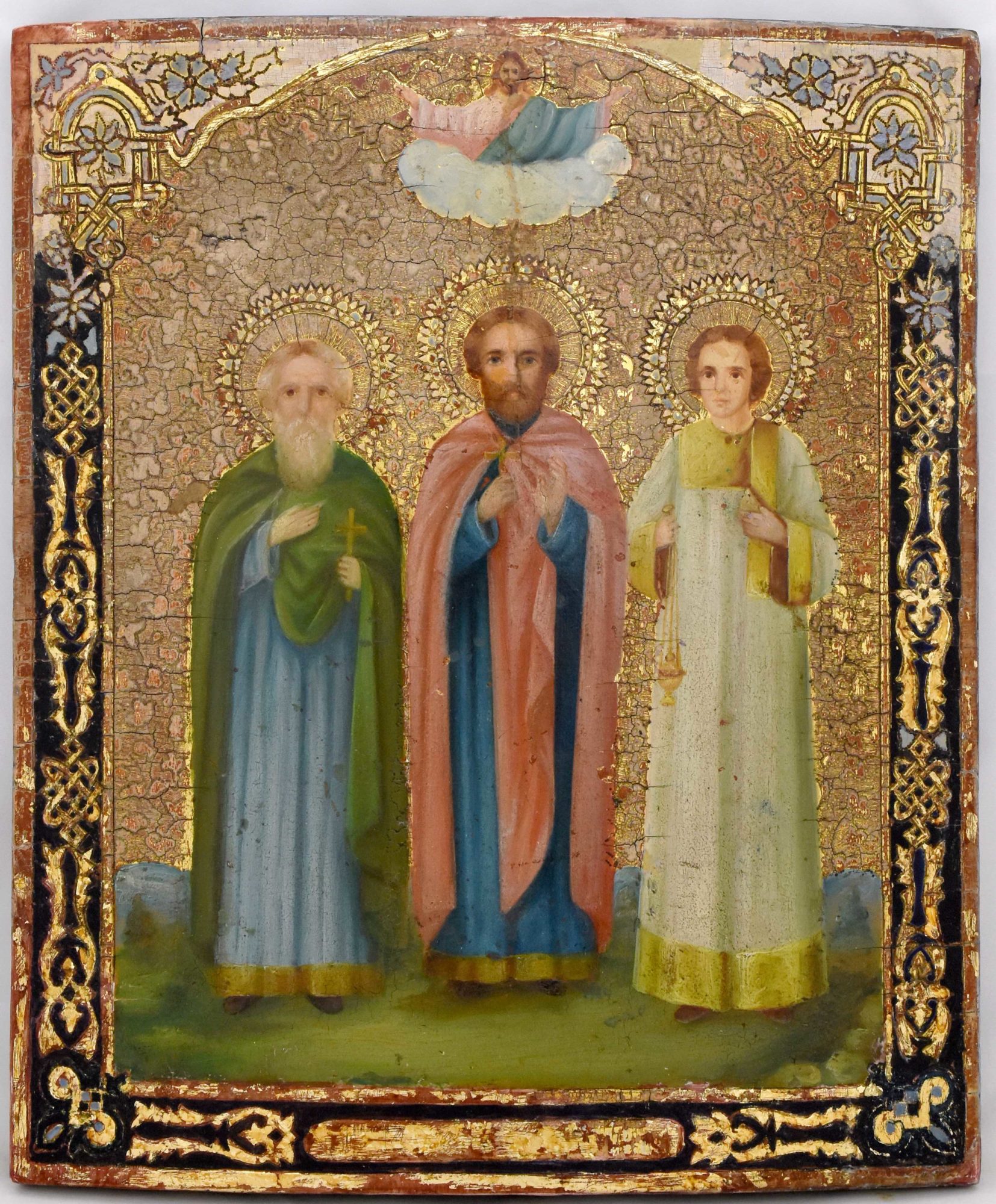 Russian icon "Three Saints". - Russia, 19th cent. - 31x26 cm.