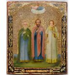 Russian icon "Three Saints". - Russia, 19th cent. - 31x26 cm.