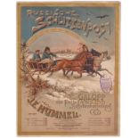 [Music sheets. Art-nouveau]. Hummel, J.E. [Russian postal triple-horse] Russische Schlittenpost : Ga