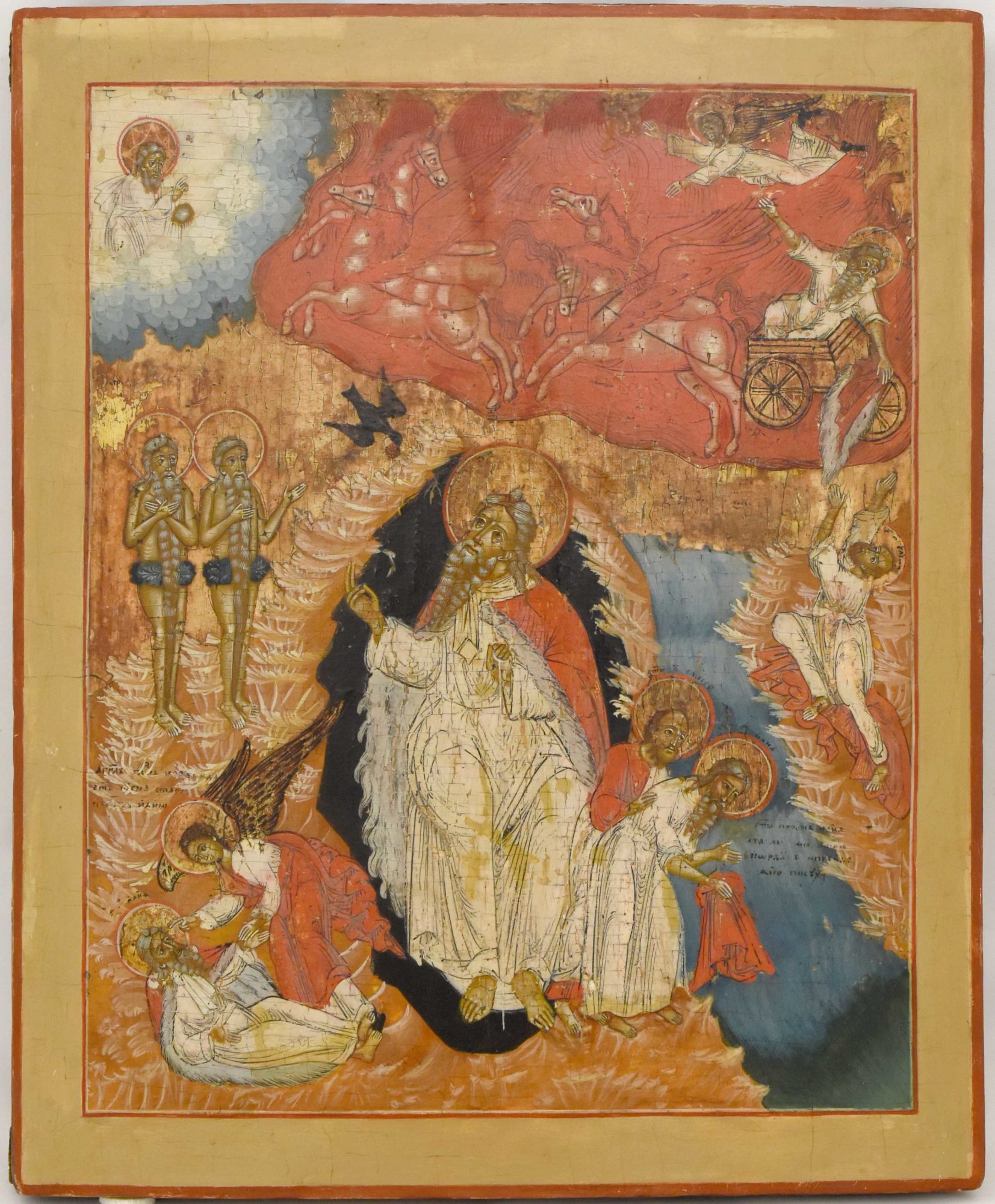 Russian icon "The Prophet Elijah’ Fiery ascent to Heaven". - Russia, 18th cent. - 36,5x30 cm.