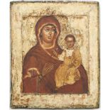 Russian icon "Our Lady Hodegetria of Smolensk". - Russia, 17-18th cent. - 31,5x25,5 cm.