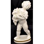 Porcelain figurine "Putto with grape bunches". - Germany, Lorenz Hutschenreuther, 20th cent. - 10x8x