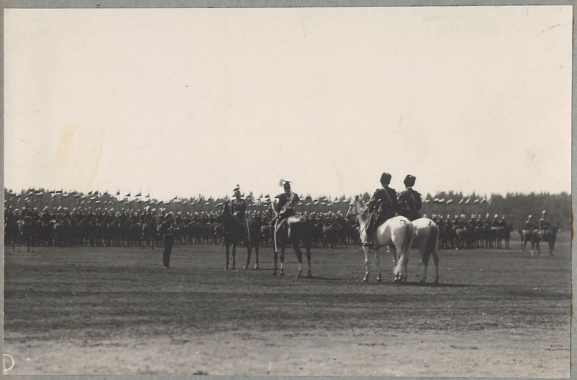 [Russian Empire. Romanov]. Photograph "Nicholas II drinks a cup for the prosperity of the regiment.