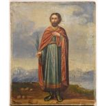 [Rare]. Russian icon "Saint Quadratus of Athens". - Russia, 19th cent. - 13,5x11 cm.