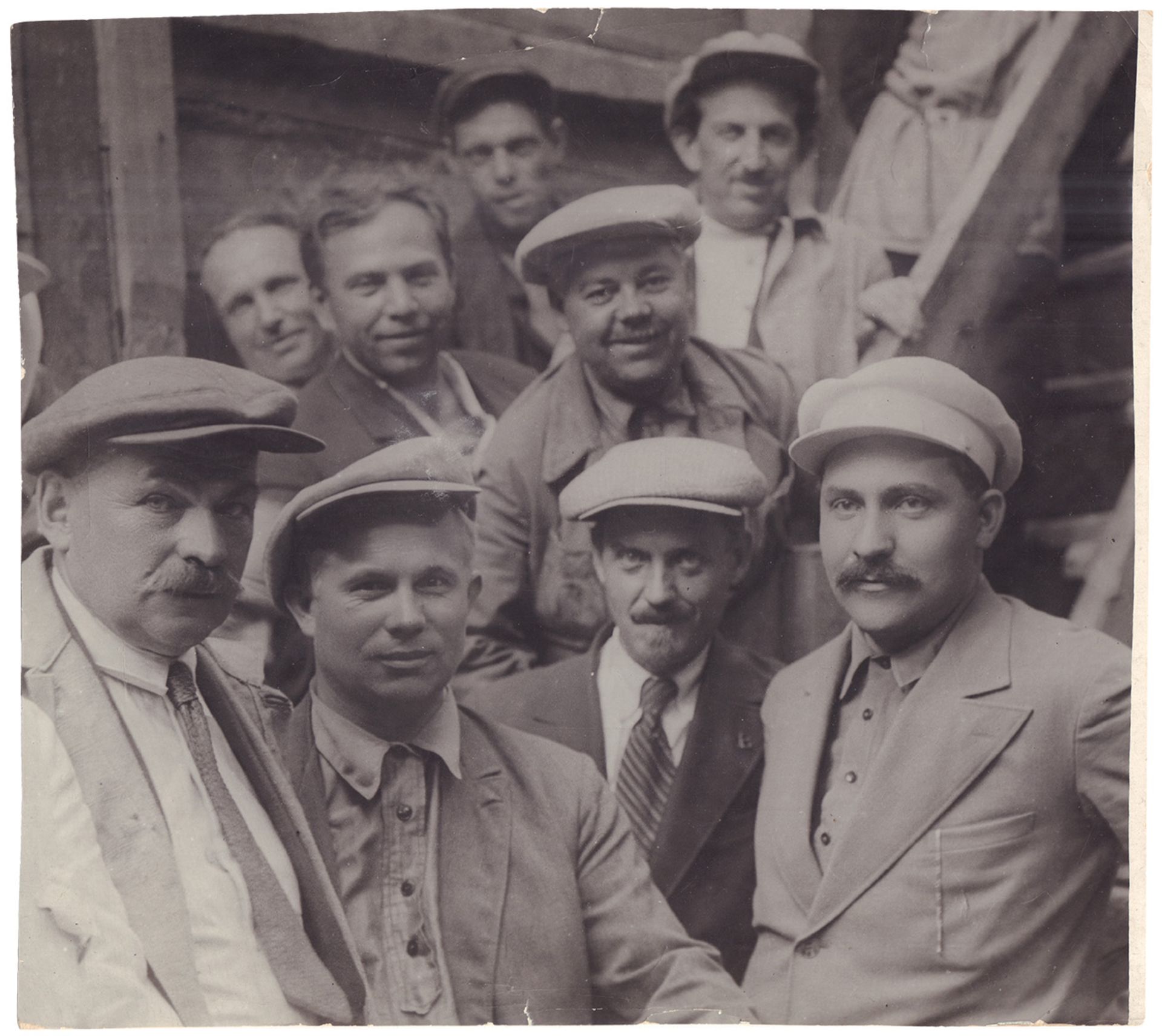 [Soviet]. Photo "N.S. Khrushchev, L.M. Kaganovich, civil engineer P.P. Rottert, N.A. Bulganin and th