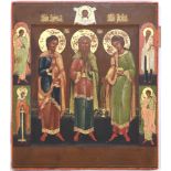 Russian icon "Saints Simon, Guriy and Aviv". - Russia, 19th century. - 36x31 cm.