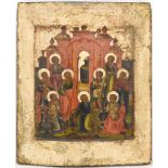 [Rare]. Russian icon "Nine Martyrs of Kyzikos". - Russia, 18th century. - 30,5x25,5 cm.