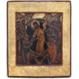 Russian icon "Resurrection (Descent into Hell)". - Russia, 16-17th cent. - 31x26 cm.