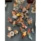 A QUANTITY OF MINIATURE GNOMES TO INCLUDE METAL AND CERAMIC