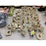 A LARGE AMOUNT OF GOSS CRESTED WARE MINIATURES