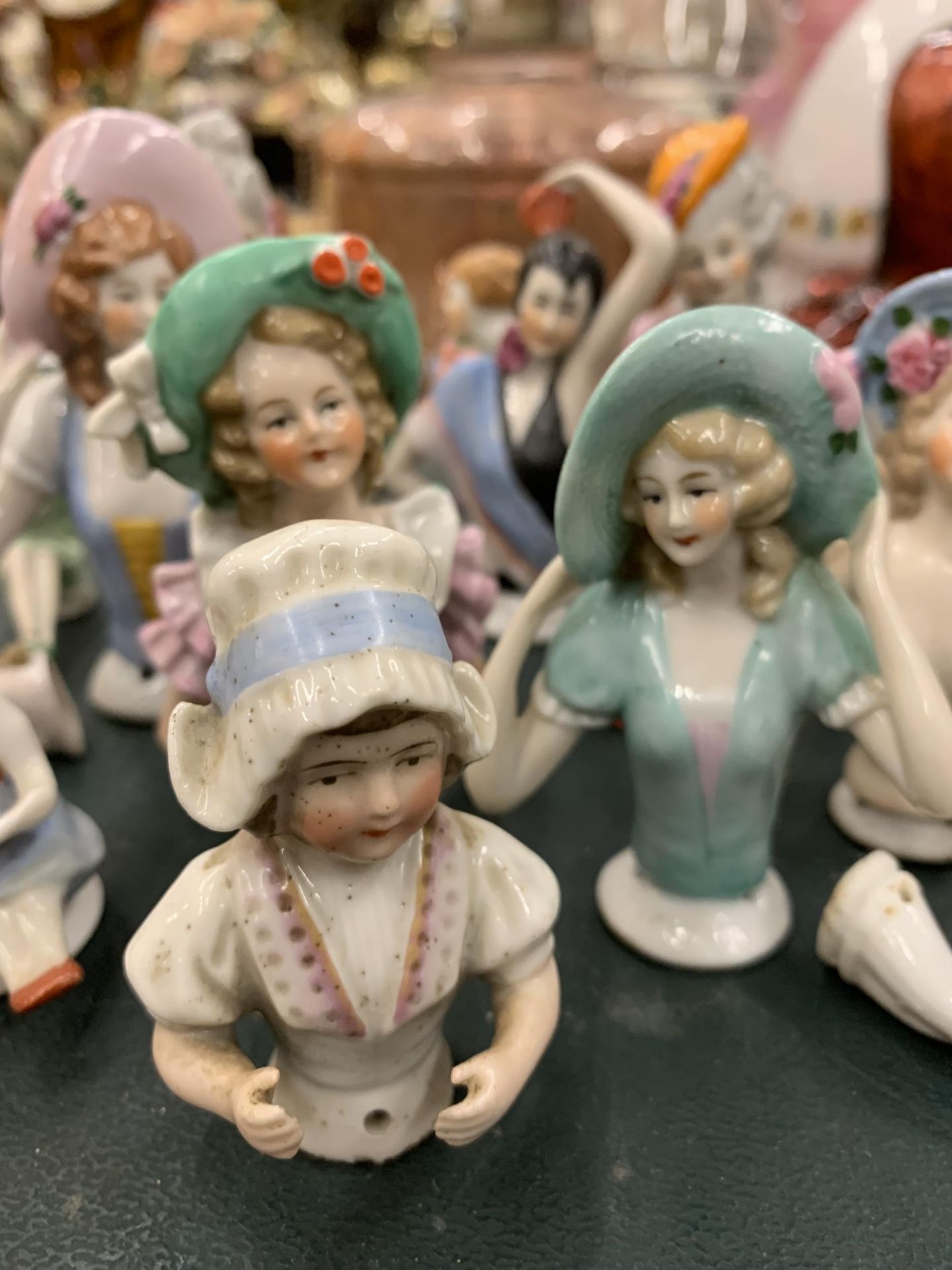 A COLLECTION OF CERAMIC SEWING/PIN CUSHION LADIES - Image 2 of 4
