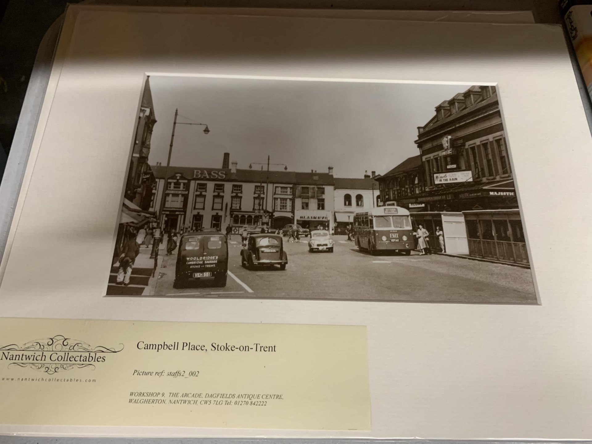 A COLLECTION OF HAND PRINTED SEPIA PHOTOGRAPHS IN CARDBOARD MOUNTS TO INCLUDE PICCADILLY, HANLEY, - Image 3 of 3