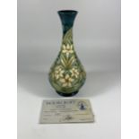 A MOOCROFT POTTERY CAROUSEL PATTERN NUMBERED EDITION (189) VASE WITH CERTIFICATE, DATED 1996, HEIGHT