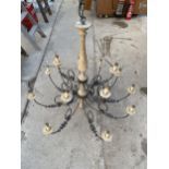 A VINTAGE STYLE 15 BRANCH CEILING LIGHT FITTING