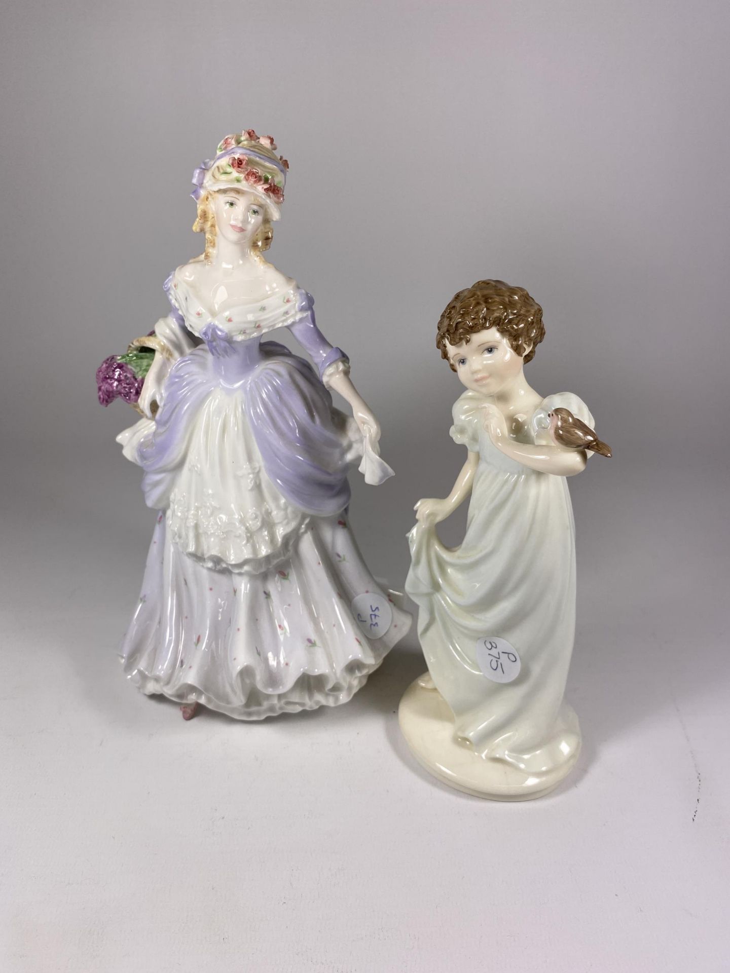 TWO COALPORT FIGURES - 'LAVENDER SWEET LAVENDER' CRIES OF LONDON LIMITED COLLECTION & 'INNOCENCE'