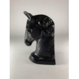 A BRONZE STYLE BUST OF A HORSES HEAD HEIGHT 14CM