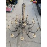 A VINTAGE STYLE 15 BRANCH CEILING LIGHT FITTING