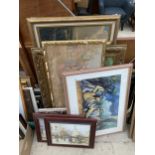 A LARGE ASSORTMENT OF FRAMED PRINTS AND PICTURES