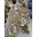 A QUANTITY OF 'CHINTZ' TO INCLUDE VARIOUS SIZED PLATES, A BOWL, TOAST RACK, EGG CUP AND PEPPER POT