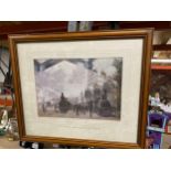 A CLAUDE MONET FRAMED PRINT - GARE ST. LAZARE