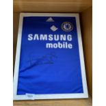 A FRAMED CHELSEA SHIRT BEARING FRANK LAMPARD AUTOGRAPH