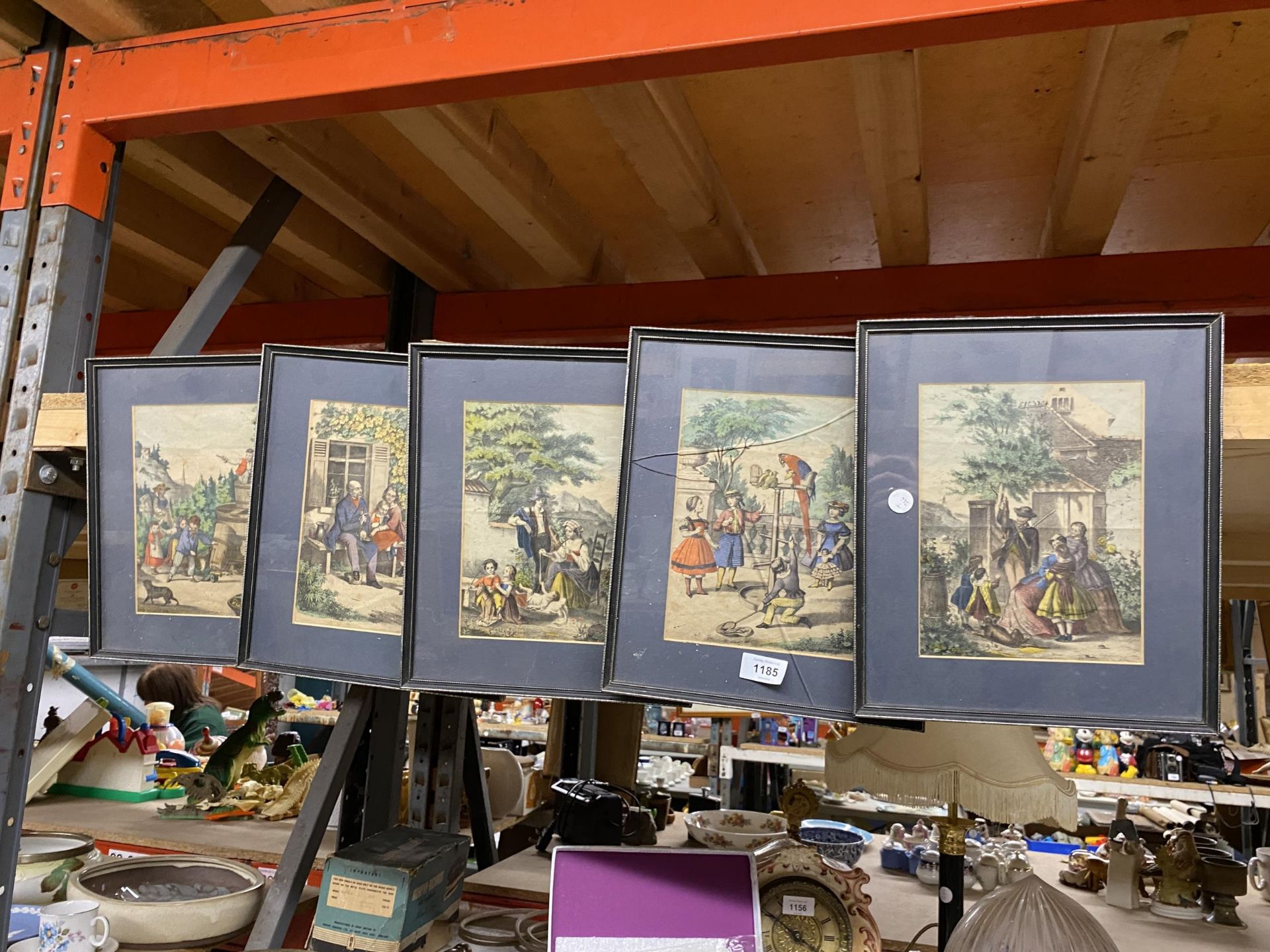 A GROUP OF FIVE FRAMED ENGRAVINGS