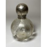 A CHESTER HALLMARKED SILVER TOPPED PERFUME BOTTLE