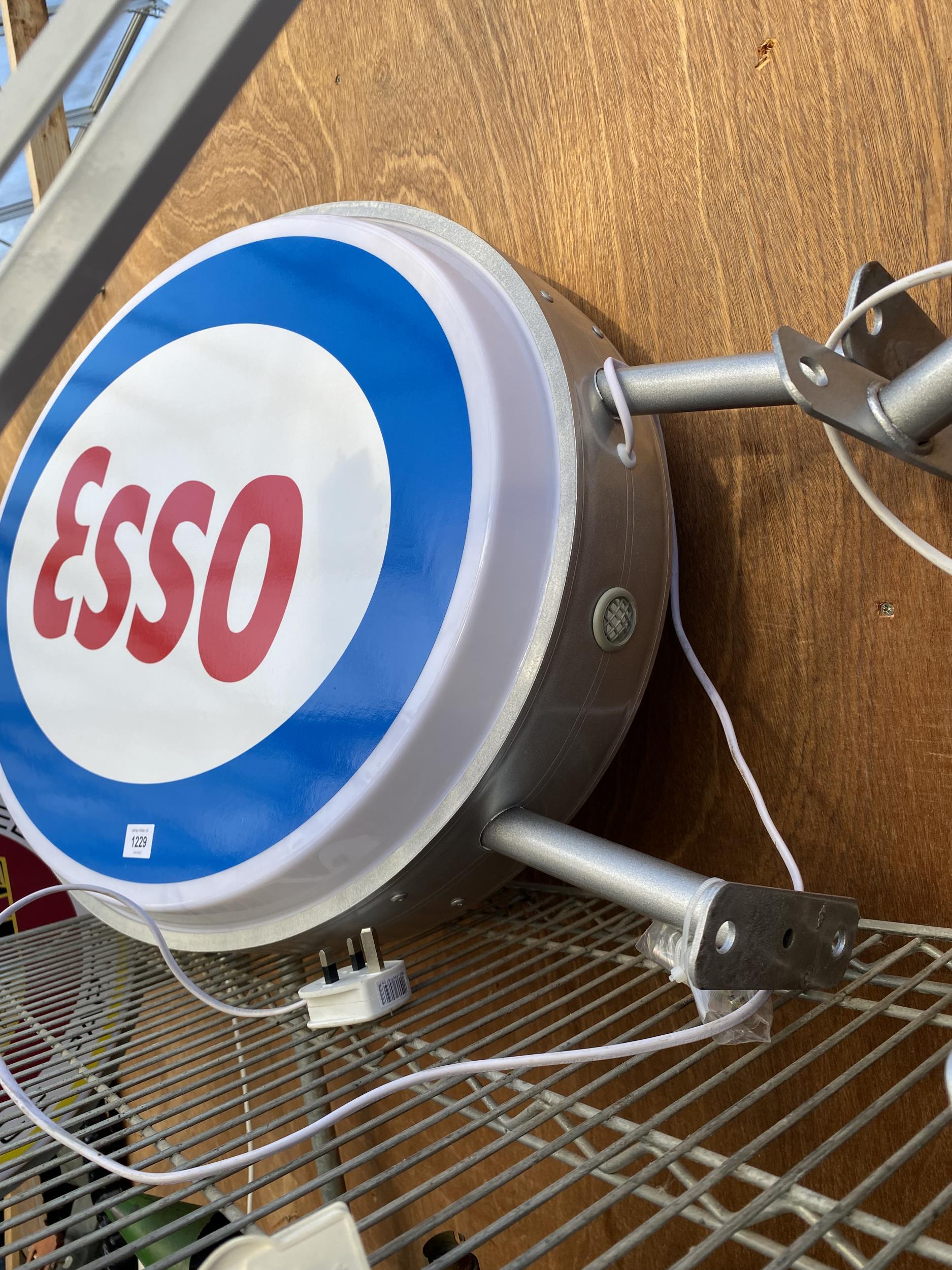 AN ILLUMINATED DOUBLE SIDED ESSO WALL HANGING SIGN - Image 2 of 4