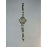 A LADIES SWISS HIRCO 9 CARAT GOLD CASED WRSIT WATCH WITH 12 CARAT GOLD PLATED STRAP SEEN WORKING