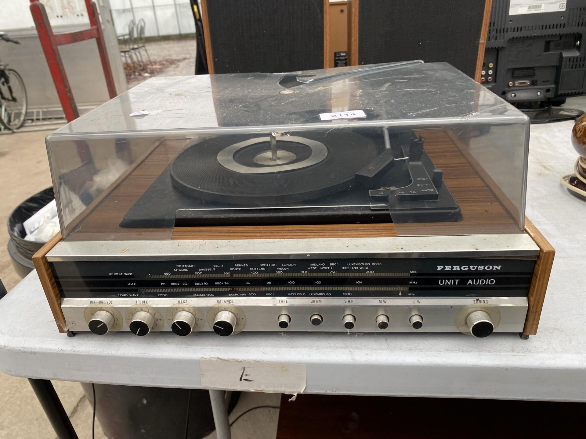 A FERGUSON RECORD PLAYER AND A PAIR OF WOODEN CASED SPEAKERS - Image 2 of 4