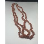 A DOUBLE STRAND CORAL NECKLACE