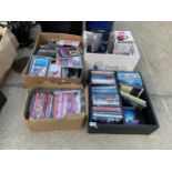 A LARGE ASSORTMENT OF DVDS AND VHS