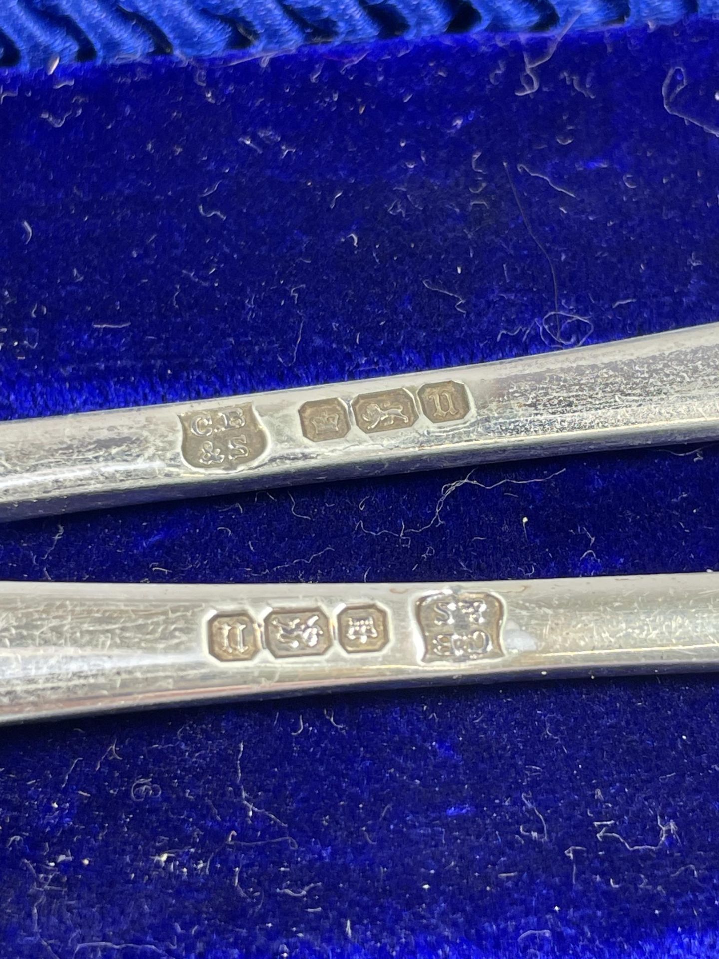 A GEORGE V SILVER CASED CHRISTENING SPOON & FORK SET, HALLMARKS FOR SHEFFIELD, 1930 - Image 3 of 3