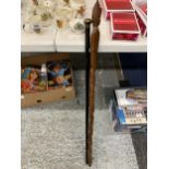 TWO VINTAGE WALKING STICKS - ONE WITH A SILVER FINIAL