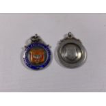 TWO HALLMARKED SILVER WATCH CHAIN FOBS
