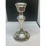 A HALLMARKED BIRMINGHAM SILVER CANDLESTICK GROSS WEIGHT 207.7 GRAMS WITH WEIGHTED BASE