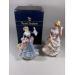 TWO ROYAL DOULTON LADY FIGURES - LADIES OF THE BRITISH ISLES HN3627 (BOXED) & SHARON HN3603