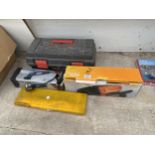 AN ASSORTMENT OF ITEMS TO INCLUDE A DETAIL SANDER, A CAR VACUUM AND A TOOL BOX ETC